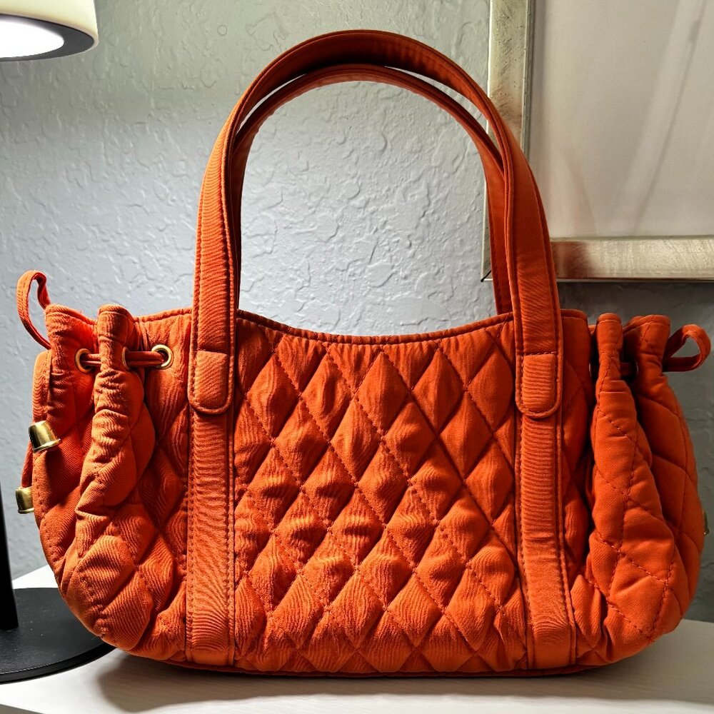 Vera Bradley Small Margie Spice Orange Microfiber Satchel Bag NWOT